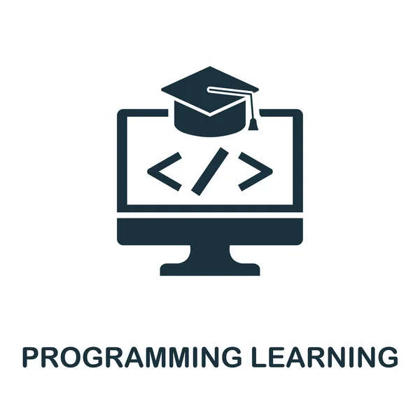 Programlama Öğrenme simgesi. Programcı simgeleri koleksiyonundan yaratıcı eleman tasarımı. Web tasarımı, uygulamalar, yazılım, baskı kullanımı için Piksel mükemmel Programlama Öğrenme simgesi — Stok Vektör