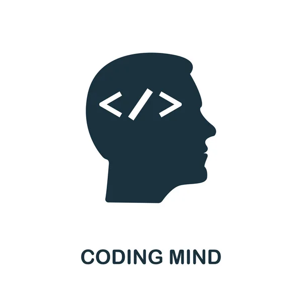 Icono de Mente Codificadora. Diseño de elementos creativos de la colección de iconos de programador. Pixel perfecto Codificación Icono de la mente para el diseño web, aplicaciones, software, uso de impresión — Archivo Imágenes Vectoriales