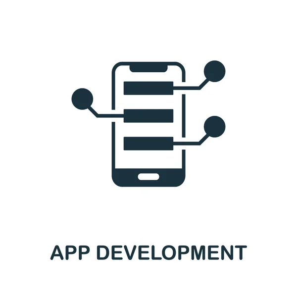 앱 개발 아이콘입니다. 프로그래머 아이콘 컬렉션의 크리에이티브 엘리먼트 디자인. 웹 디자인, 앱, 소프트웨어, 인쇄 사용을위한 픽셀 완벽한 앱 개발 아이콘 — 스톡 벡터