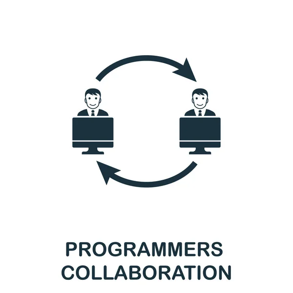 Programmeurs icône de collaboration. Conception d'éléments créatifs de la collection d'icônes programmeur. Pixel parfait Programmeurs icône de collaboration pour la conception web, applications, logiciels, utilisation de l'impression — Image vectorielle