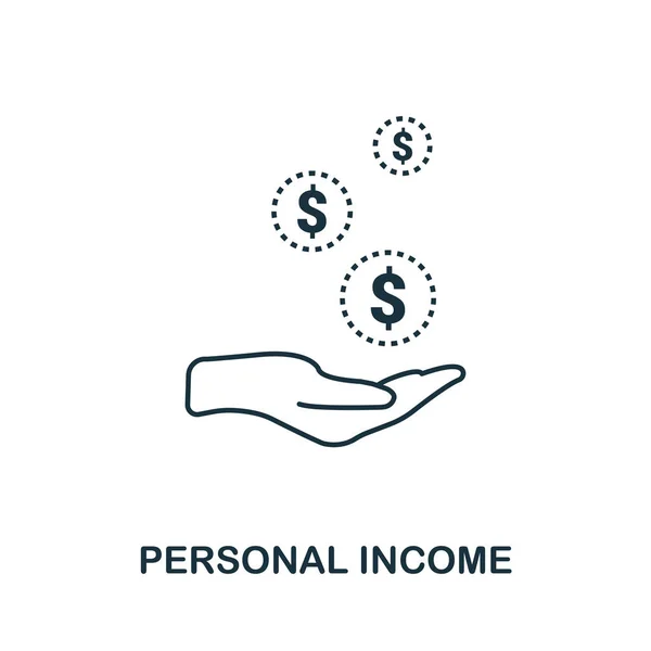 Ikona osnovy osobních příjmů. Ikony stylu tenké čáry z kolekce ikon osobních financí Návrh webu, aplikace, software a tisk prosté osobní ikony — Stockový vektor