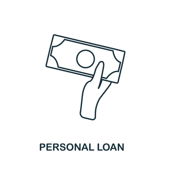 Personal Loan outline icon. Thin line style icons from personal finance icon collection. Web design, apps, software and printing simple personal loan icon — Stock Vector