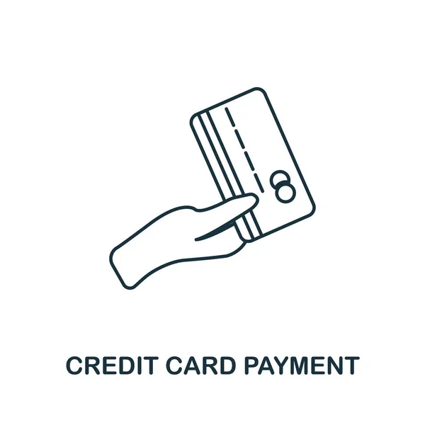 Pictogram voor Betalingsoverzicht credit card. Dunne lijnstijl iconen uit persoonlijke Finance icon collection. Webdesign, apps, software en printen eenvoudige creditcard betaling icoon — Stockvector