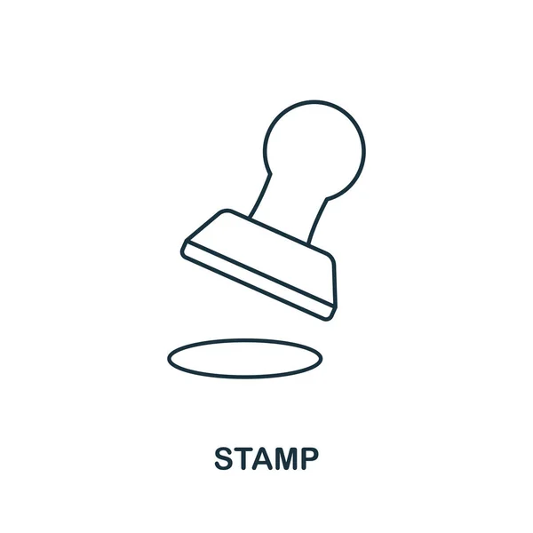 Stamp schiță pictogramă. Pictograme în stil subțire din colecția de pictograme financiare personale. Web design, aplicații, software și imprimare pictograma ștampilă simplă — Vector de stoc