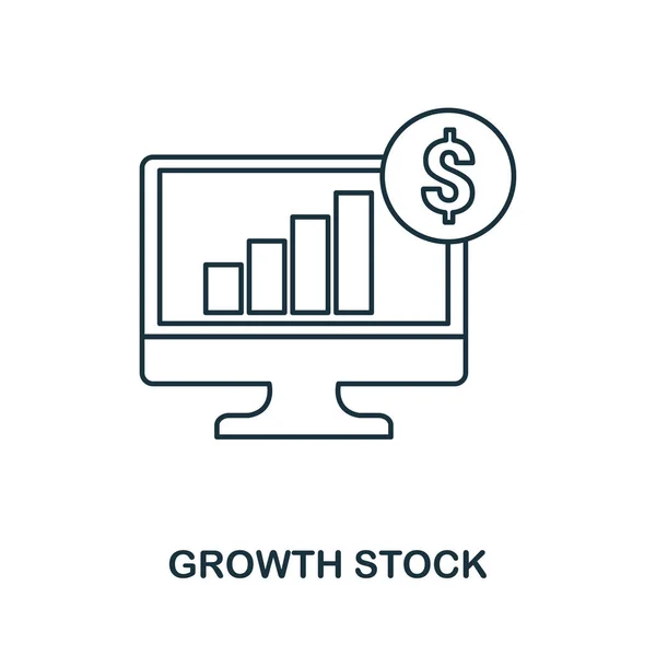 Icona dello schema dello stock di crescita. Icone in stile sottile della collezione di icone della finanza personale. Web design, app, software e stampa semplice icona dello stock di crescita — Vettoriale Stock