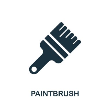 Paintbrush simgesi simgesi. İnşaat araçları simgeleri koleksiyonundan yaratıcı işareti. Bilgisayar ve mobil cihazlar için doldurulmuş düz Paintbrush simgesi