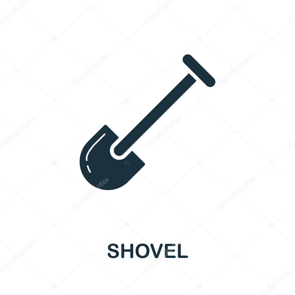 Shovel icon symbol. Creative sign from construction tools icons collection. Filled flat Shovel icon for computer and mobile