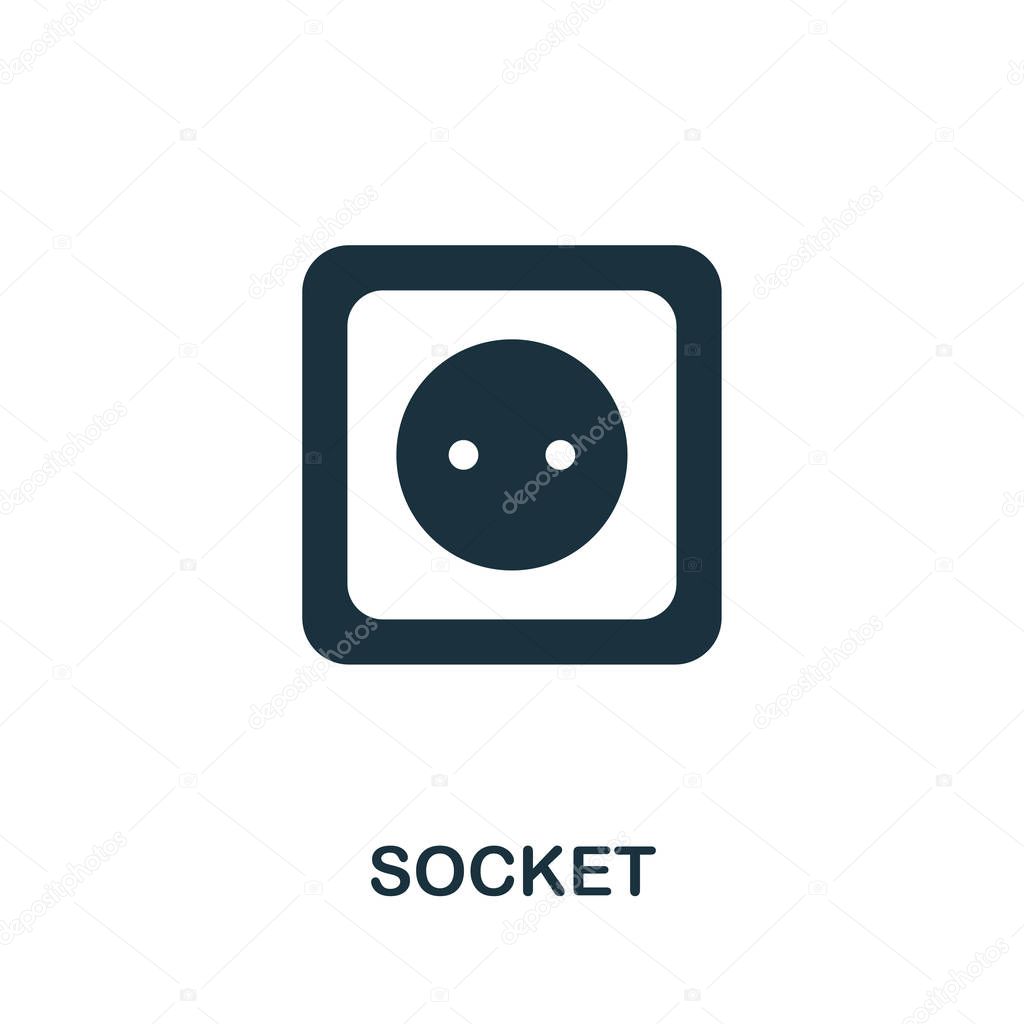 Socket icon symbol. Creative sign from construction tools icons collection. Filled flat Socket icon for computer and mobile