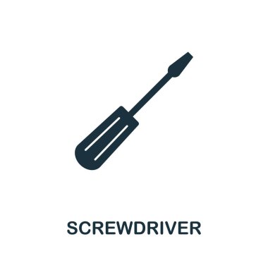 Tornavida vektör simgesi simgesi. İnşaat araçları simgeleri koleksiyonundan yaratıcı işareti. Bilgisayar ve mobil cihazlar için doldurulmuş düz Tornavida simgesi