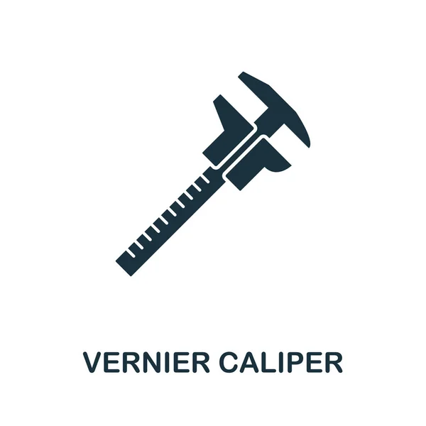 Vernier Caliper ícone símbolo. Sinal criativo de ferramentas de construção coleção ícones. Ícone de calibração Vernier plano preenchido para computador e celular — Fotografia de Stock