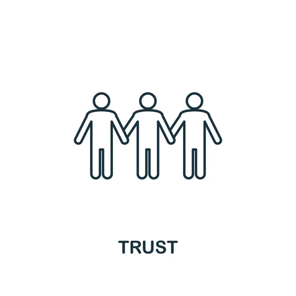 Trust icon. Thin line design symbol from business ethics icons collection. Pixel perfect trust icon for web design, apps, software, print usage