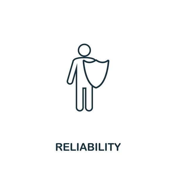 Reliability icon. Thin line design symbol from business ethics icons collection. Pixel perfect reliability icon for web design, apps, software, print usage — Stock Photo, Image