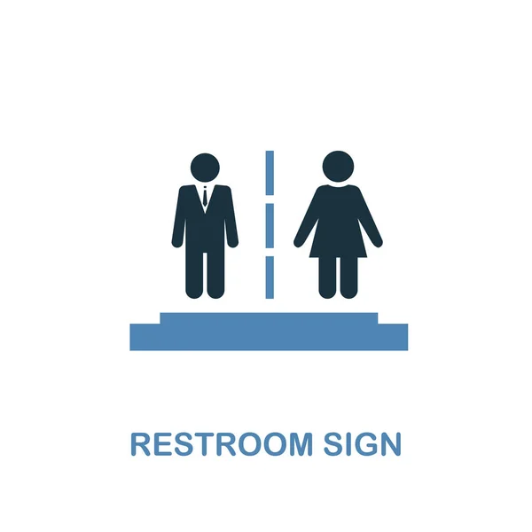 Toilettenschild-Symbol in zwei Farben. Kreatives Design aus der Ikonensammlung der Stadtelemente. farbiges Toilettenschild-Symbol für Web und mobiles Design — Stockfoto