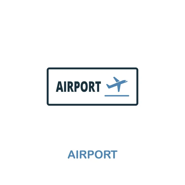 Airport icon in two colors. Creative design from city elements icons collection. Colored airport icon for web and mobile design — Stock Photo, Image