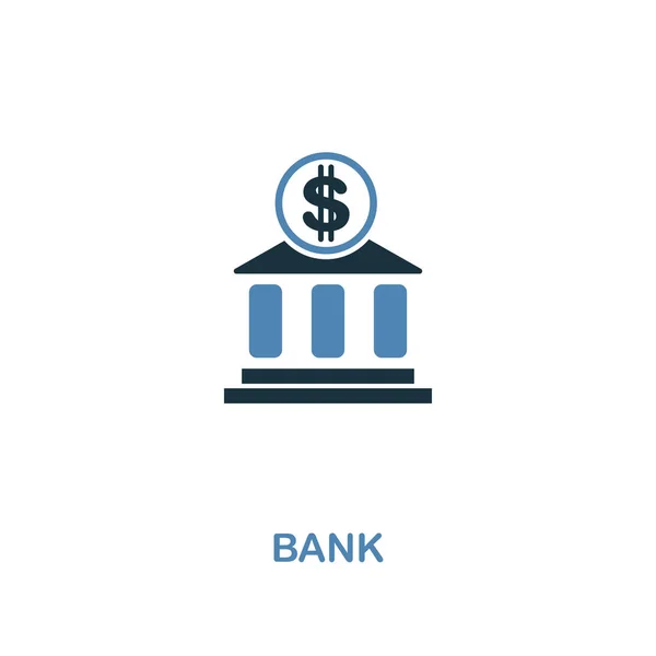 Ikona banku w dwóch kolorach. Kreatywny projekt z kolekcji elementów miejskich ikon. Kolorowa ikona banku do projektowania stron internetowych i urządzeń przenośnych — Zdjęcie stockowe