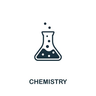 Kimya vektör simgesi simgesi. Biyoteknoloji simgeleri koleksiyonundan yaratıcı işaret. Bilgisayar ve mobil cihazlar için doldurulmuş düz Kimya simgesi