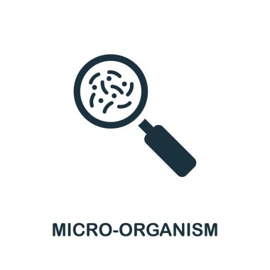 Mikro-Organizma vektör simgesi simgesi. Biyoteknoloji simgeleri koleksiyonundan yaratıcı işaret. Bilgisayar ve mobil cihazlar için doldurulmuş düz Mikro-Organizma simgesi