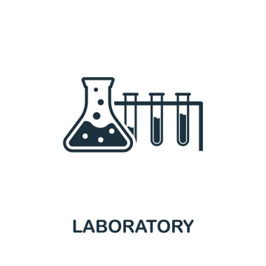 Laboratuvar vektör simgesi simgesi. Biyoteknoloji simgeleri koleksiyonundan yaratıcı işaret. Bilgisayar ve mobil cihazlar için doldurulmuş düz Laboratuvar simgesi