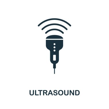 Ultrason vektör simgesi simgesi. Biyoteknoloji simgeleri koleksiyonundan yaratıcı işaret. Bilgisayar ve mobil cihazlar için doldurulmuş düz Ultrason simgesi