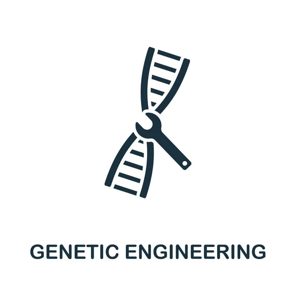 遺伝子工学ベクトルアイコン記号。バイオテクノロジーアイコンコレクションからのクリエイティブサイン。コンピュータとモバイル用のフラットな遺伝子工学アイコンを埋め尽くしました — ストックベクタ
