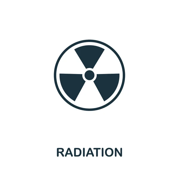 Symbol ikony radiačního vektoru Tvůrčí známka ze sbírky technologických ikon. Plněná plochá ikona radiace pro počítač a mobilní zařízení — Stockový vektor