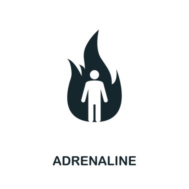 Adrenalin simgesi simgesi. Farkındalık simgeleri koleksiyonundan yaratıcı işaret. Bilgisayar ve mobil cihazlar için doldurulmuş düz Adrenalin simgesi