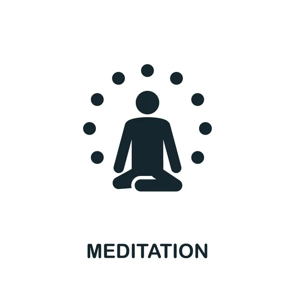 Meditasyon simgesi simgesi sembolü. Farkındalık simgeleri koleksiyonundan yaratıcı işaret. Bilgisayar ve mobil için doldurulmuş düz Meditasyon simgesi