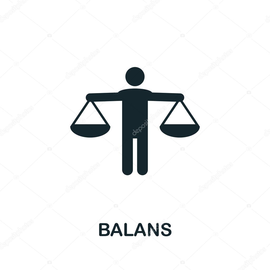 Balans icon symbol. Creative sign from mindfulness icons collection. Filled flat Balans icon for computer and mobile