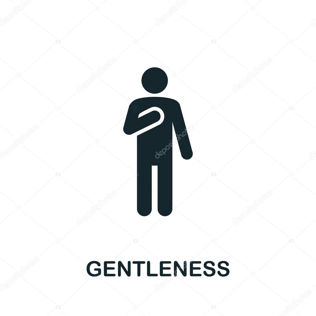 Gentleness icon illustration. Creative sign from mindfulness icons collection. Filled flat Gentleness icon for computer and mobile. Symbol, logo graphics.