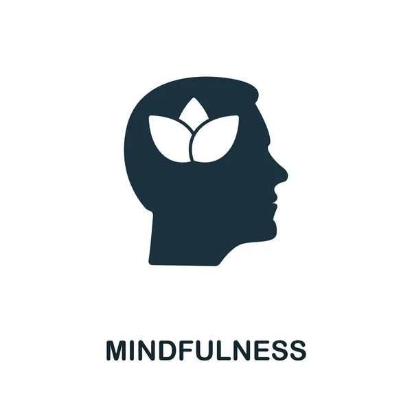 Mindfulness simgesi simgesi. Simgeler koleksiyonundan yaratıcı işaret. Bilgisayar ve mobil cihazlar için doldurulmuş düz Mindfulness simgesi — Stok Vektör