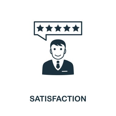 Memnuniyet vektör simgesi simgesi. Simgeler koleksiyonundan yaratıcı işaret. Bilgisayar ve mobil cihazlar için doldurulmuş düz Memnuniyet simgesi