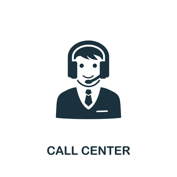 Símbolo de icono de vector Call Center. Signo creativo de la colección de iconos. Icono de Call Center plano lleno para ordenador y móvil — Archivo Imágenes Vectoriales