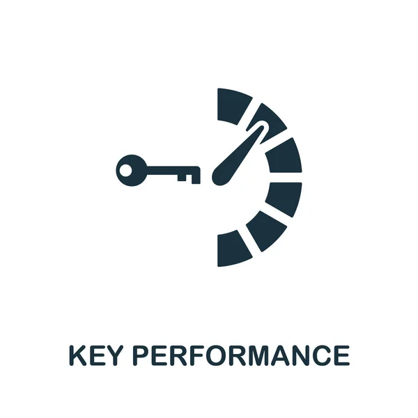 Symbole d'icône vectoriel de performance clé. Signe créatif de la collection d'icônes. Icône de performance de clé plate remplie pour ordinateur et mobile — Image vectorielle