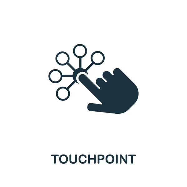 Símbolo de icono de vector de punto de contacto. Signo creativo de la colección de iconos. Icono de Touchpoint plano lleno para ordenador y móvil — Vector de stock