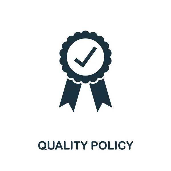 Símbolo del icono Política de calidad. Signo creativo de la colección de iconos de control de calidad. Icono de política de calidad plana llena para computadora y móvil —  Fotos de Stock