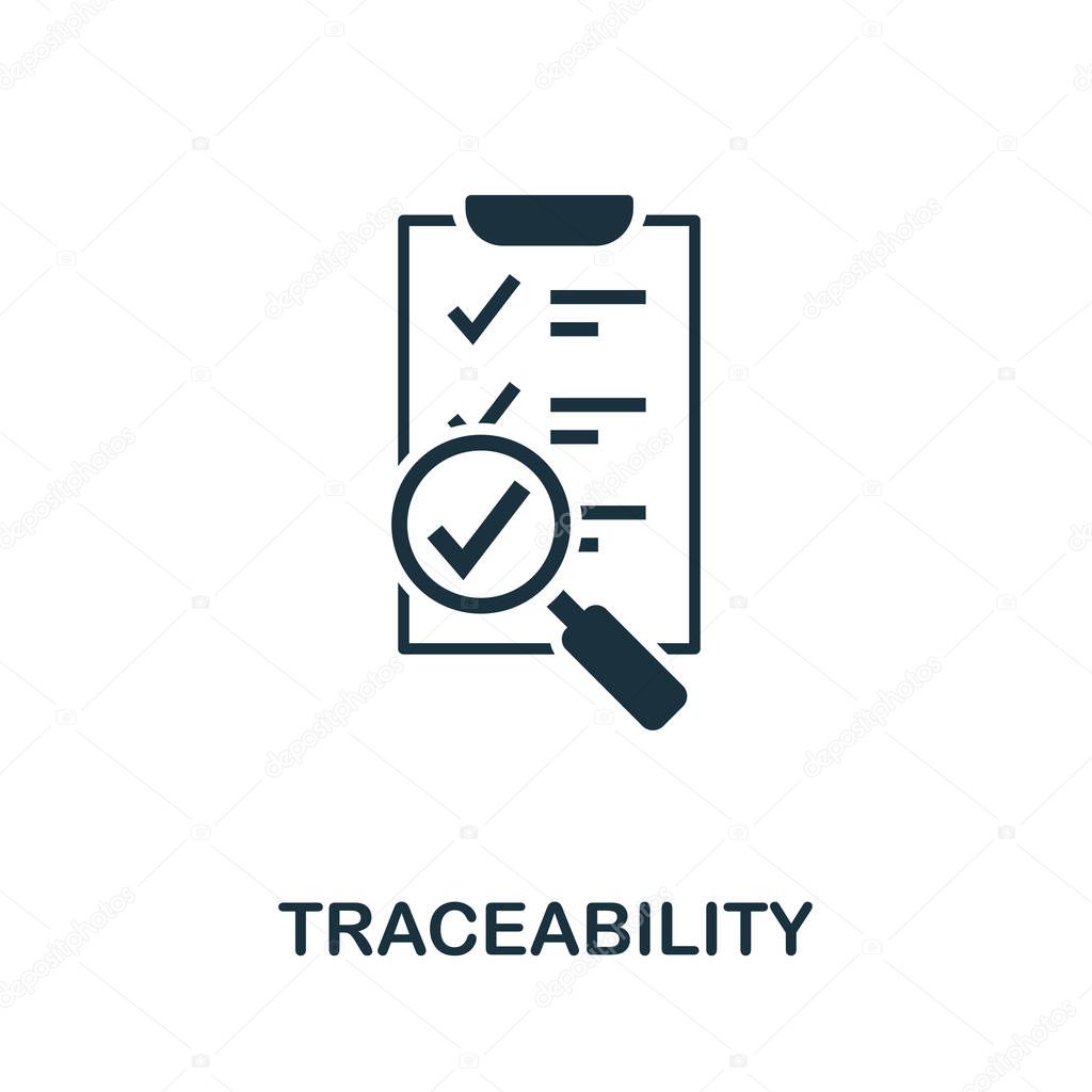 Traceability vector icon symbol. Creative sign from quality control icons collection. Filled flat Traceability icon for computer and mobile