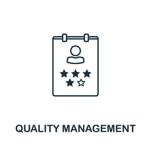 Quality Management vector icon symbol in outline style. Creative sign from human resources icons collection. Thin line Quality Management icon for computer and mobile — Stock Vector