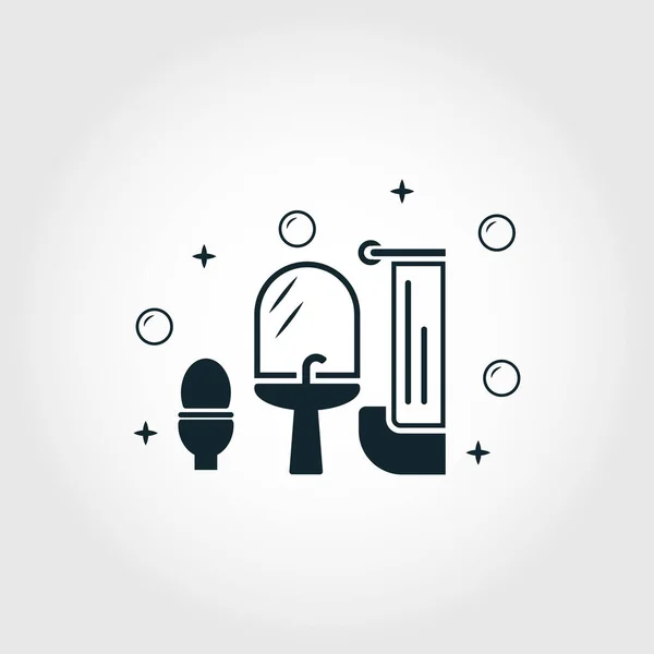 Bathroom Cleaning icon. Monochrome style design from cleaning icons collection. Symbol of bathroom cleaning isolated icon. — Stock Vector