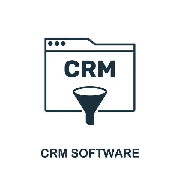 Crm Software vector icono símbolo. Signo creativo de la colección de iconos crm. Llena plana Crm icono de software para ordenador y móvil — Vector de stock