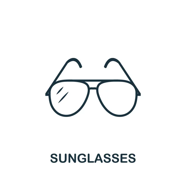 Gafas de sol vector icono símbolo. Signo creativo de la colección de iconos. Icono lleno de gafas de sol planas para ordenador y móvil — Archivo Imágenes Vectoriales