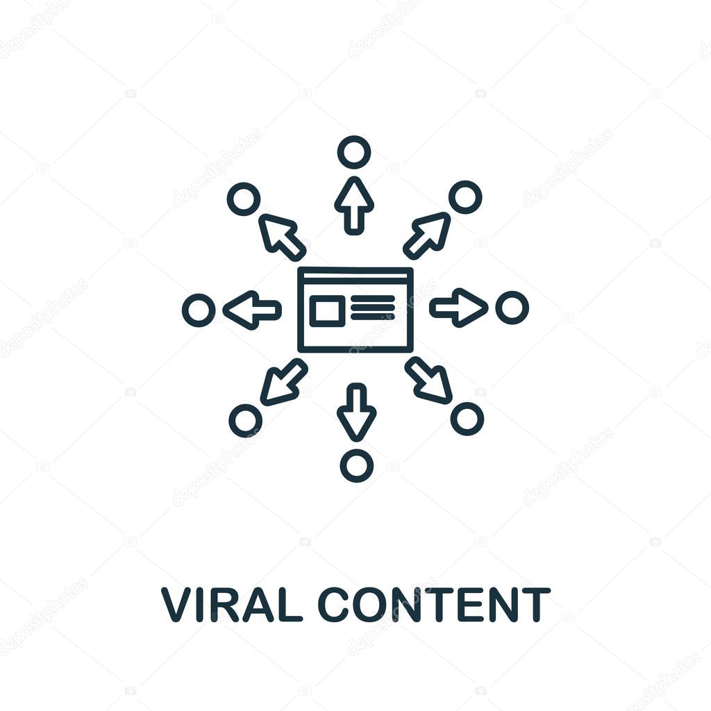 Viral Content outline icon. Thin line concept element from content icons collection. Creative Viral Content icon for mobile apps and web usage.