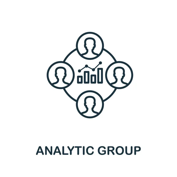 Analitik Grup anahat simgesi. İş yönetimi simgeleri koleksiyonundan ince çizgi kavramı öğesi. Mobil uygulamalar ve web kullanımı için Creative Analytic Group simgesi — Stok Vektör