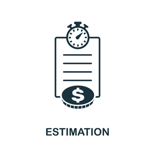 Símbolo do ícone de estimativa. Sinal criativo da coleção de ícones ágeis. Ícone de estimativa plana preenchido para computador e celular — Fotografia de Stock