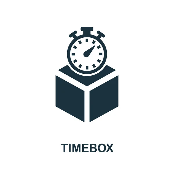 Символ "Timebox". Творческий знак из коллекции Agile. Заполненный плоский значок "Таймбокс" для компьютера и мобильного — стоковое фото
