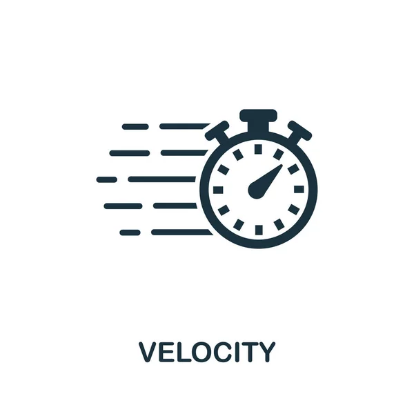 Velocidad vector icono símbolo. Signo creativo de la colección de iconos ágiles. Icono de velocidad plana llena para ordenador y móvil — Archivo Imágenes Vectoriales