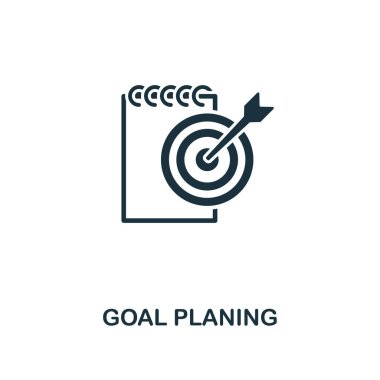 Hedef Planlama simgesi. İş stratejisi simgeleri koleksiyonundan yaratıcı eleman tasarımı. Web tasarımı, uygulamalar, yazılım, baskı kullanımı için Piksel mükemmel Hedef Planlama simgesi