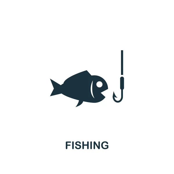 Balıkçılık simgesi. Turizm simgeleri koleksiyondan yaratıcı eleman tasarımı. Web tasarım, uygulamalar, yazılım, baskı kullanımı için Pixel mükemmel balıkçılık simgesi — Stok fotoğraf