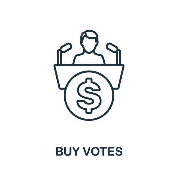 Compra el icono Votos. Esquema delgado diseño de estilo de la colección de iconos de la corrupción. Creative Buy Votos icono para el diseño web, aplicaciones, software, uso de impresión — Foto de Stock