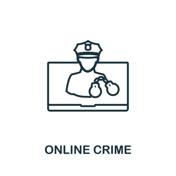 Online Crime icon. Thin outline style design from corruption icons collection. Creative Online Crime icon for web design, apps, software, print usage — Stock Photo, Image