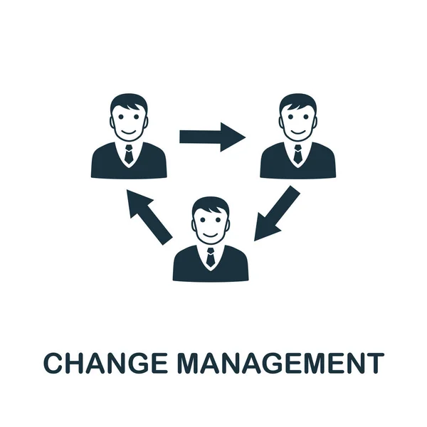 Pictogram symbool voor Change Management vector. Creative Sign van de collectie Business Management icons. Gevuld plat Change Management icoon voor computer en mobiel — Stockvector
